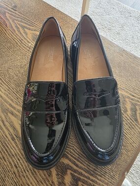 Rockport Black Patent Leather Slip-On Loafers
